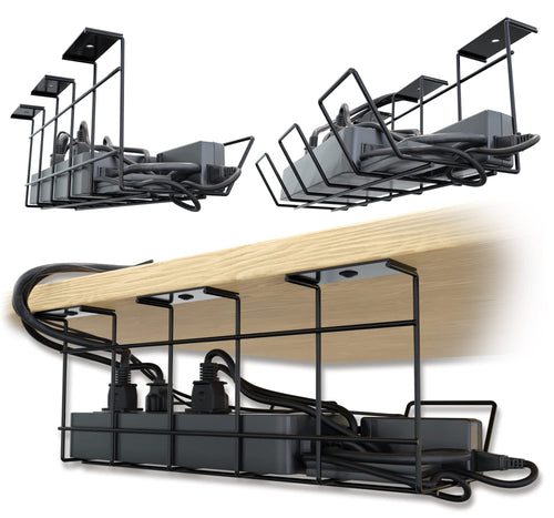Under-Desk Cable Management Tray — 2 × 12"