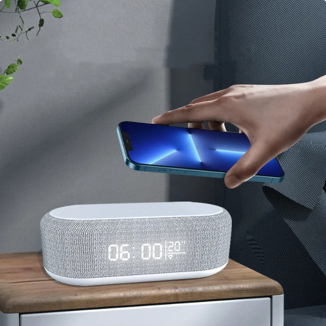4-in-1 Night Lamp Alarm Clock with Wireless Charger